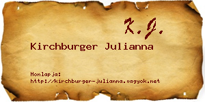 Kirchburger Julianna névjegykártya